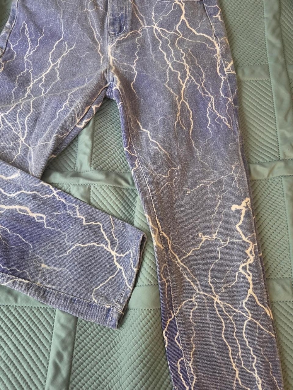 Kids Blue Lightning-Print Jeans